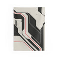 Abstract Geometric Wall Tapestry — Minimalist Black, White & Red Modern Art