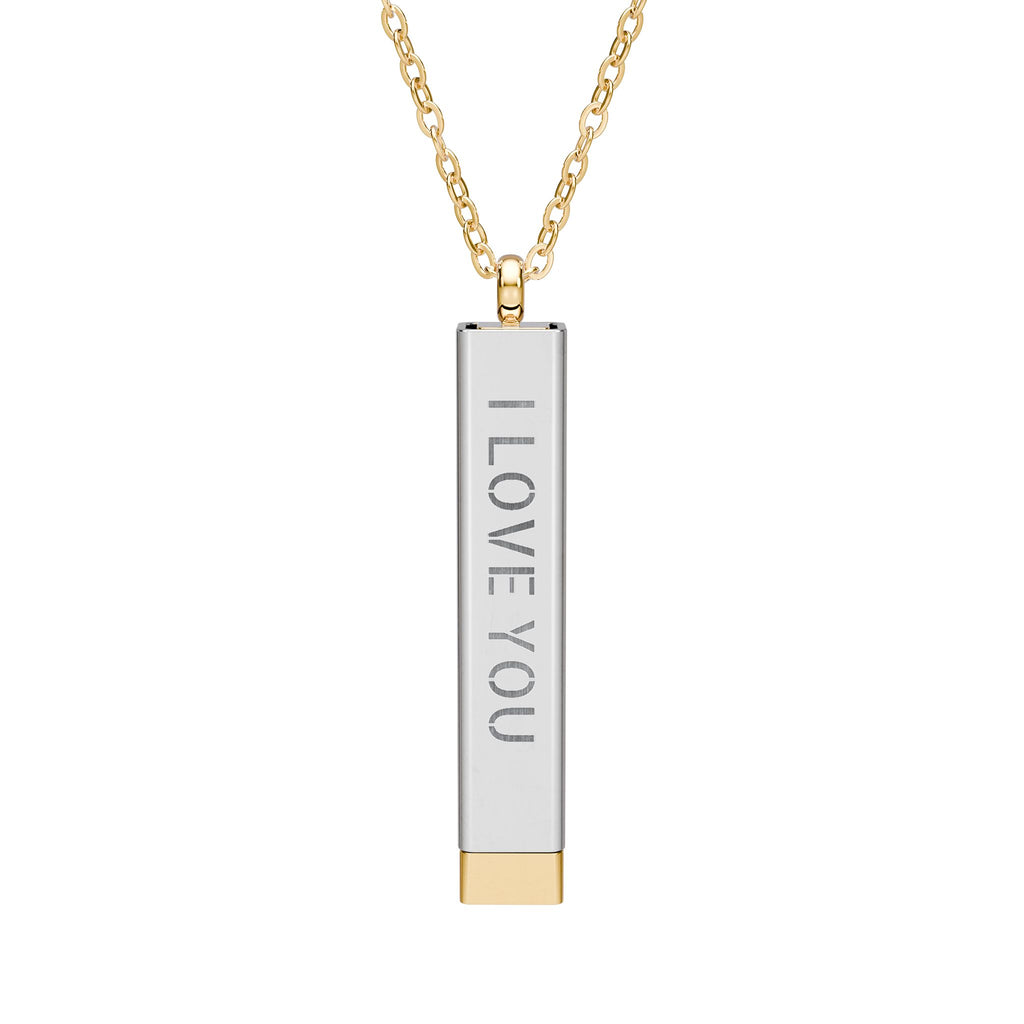 Hidden Message Sliding Blank Bar Necklace (Engraving)