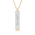 Hidden Message Sliding Blank Bar Necklace (Engraving)