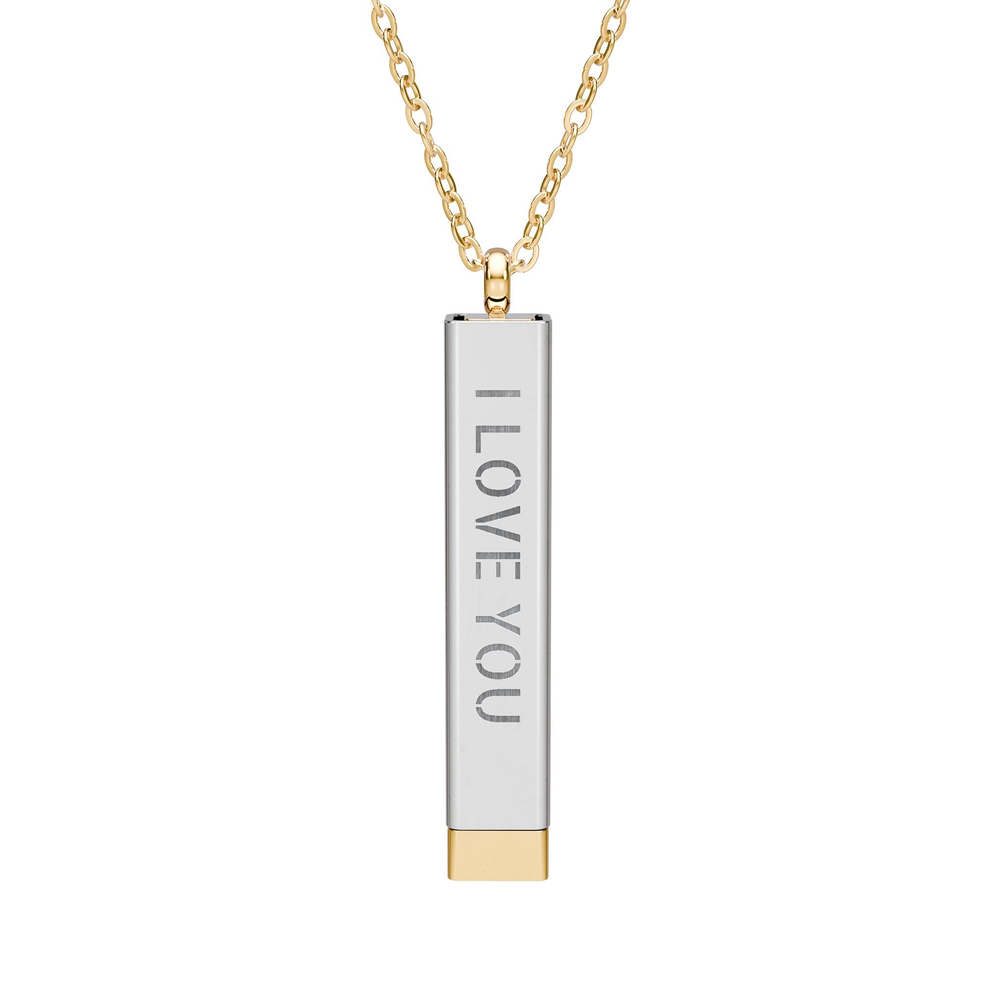 Hidden Message Sliding Blank Bar Necklace (Engraving)