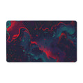 Abstract Neon Swirl Doormat — Red & Teal Psychedelic Entry Rug